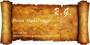 Roos Gyöngyi névjegykártya